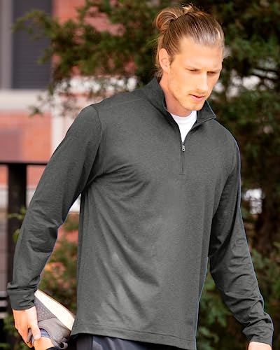 NCAA mens Collegiate Premium Lightweight Stretchy Gray 1/4 Zip Pullover4