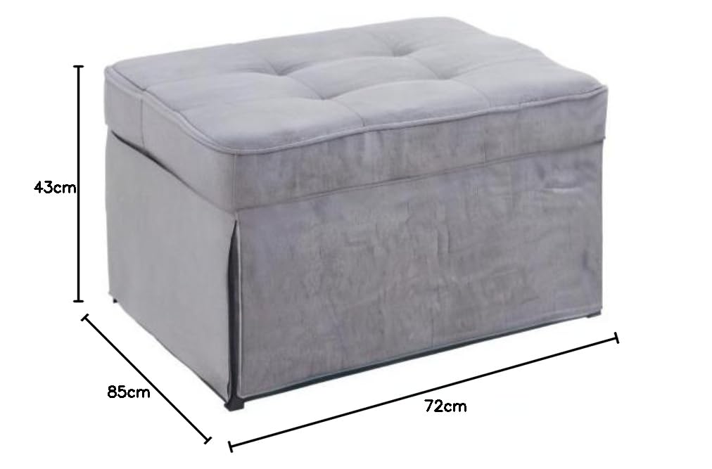Atlantic Home Collection Sessel, Liege, Hocker Finn, Polyester, Grau, BxTxH: 80cm x 72cm x 43cm