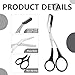 1PCS Black Professional Stainless Steel Eyebrow Grooming Shear Scissors with Plastic Comb(Detachable) Eyebrow Eyelash Hair Removal Shaper Shaping Tool Makeup Beauty Accessories for Men and Women