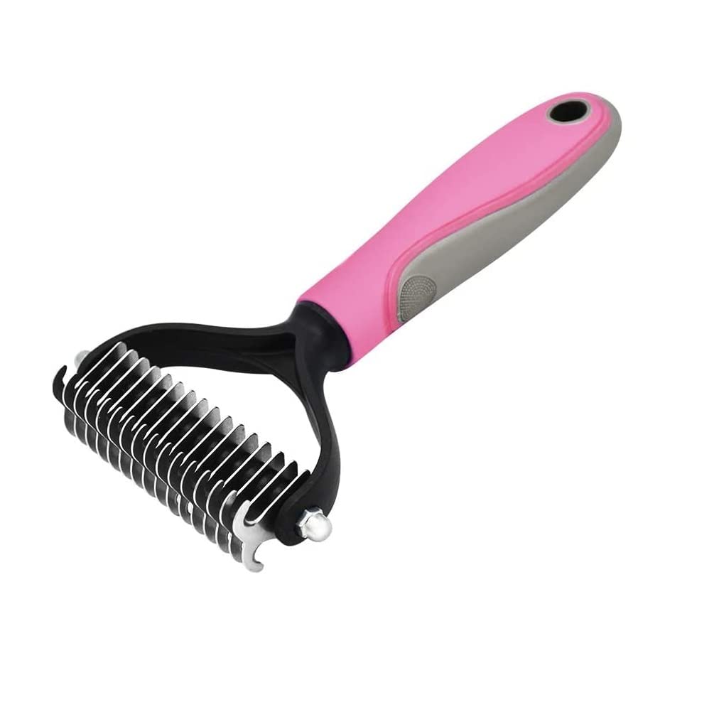 VIYANG SALES Pet Grooming Brush Self Cleaning Hair Brush For Dogs Cats Shedding Brush With Handle , Double Sided Pet Hair Remover brush for Cats & Dogs (Pink) (B09QSM6WFY) Amazon Price History, Amazon Price Tracker