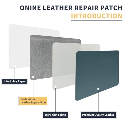 Image of ONine Leather Repair Patch,Leather Repair Tape, 12 x 48 inches Leather Repair Patch for Furniture,Vinyl Repair kit,Leather Couch Patch,for Sofas, Furniture, car Seats, (Turquoise Blue-Litchi Grain)