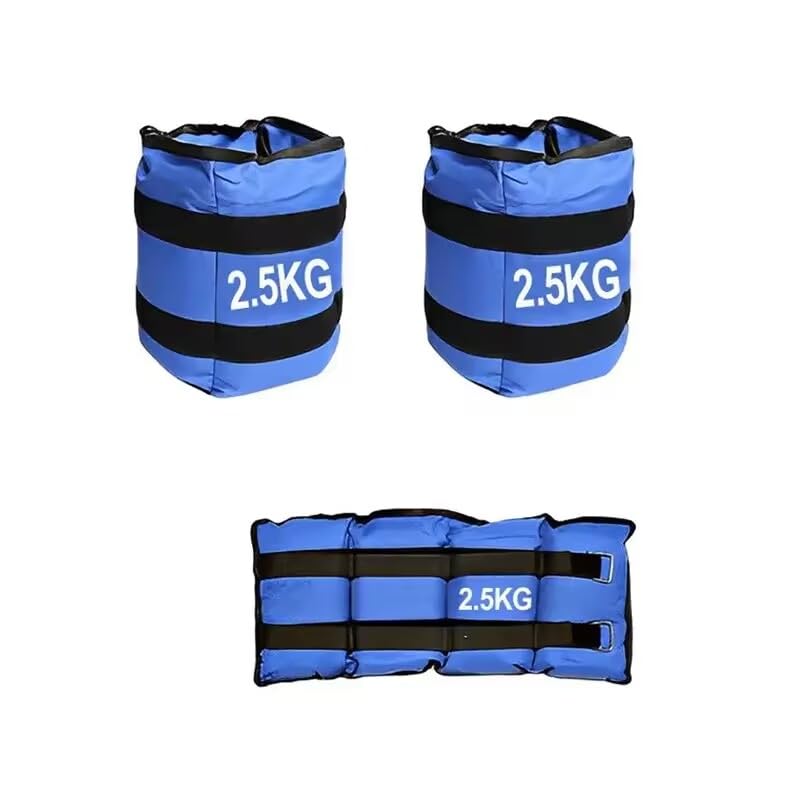 Peso para Tobillo, 2 Pesas para Brazos de 0.5-6 Kg Pesas para Muñecas, Pesas para Correr Ajustables, Juego de Variantes de Peso Ppara Movimiento Físico Correr Trotar Gimnasia (azul, 5KG)