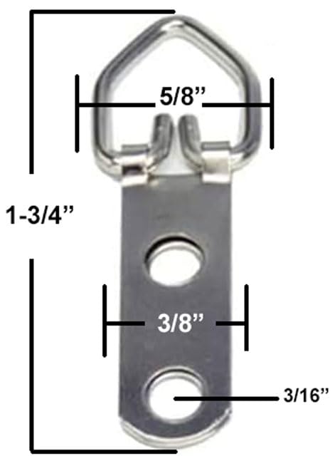 Image of 2 Hole Heavy Duty D Ring Picture Hanger with Screws - Pro Quality (200)