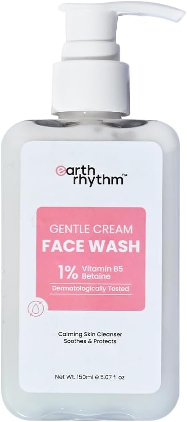 Earth Rhythm Gentle Cream Daily Face wash with Vitamin B5, Dermatologically tested | for Dry and Sensitive skin, Men & Women- 150ml