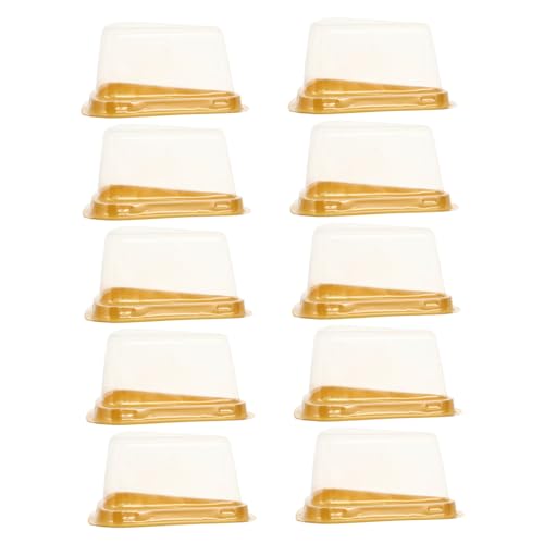 Cabilock 100Pcs Triangle Dessert Box with Transparent Lid Cake Carrier for Cupcakes Cheesecakes Mousse Desserts for Parties and Bakeries
