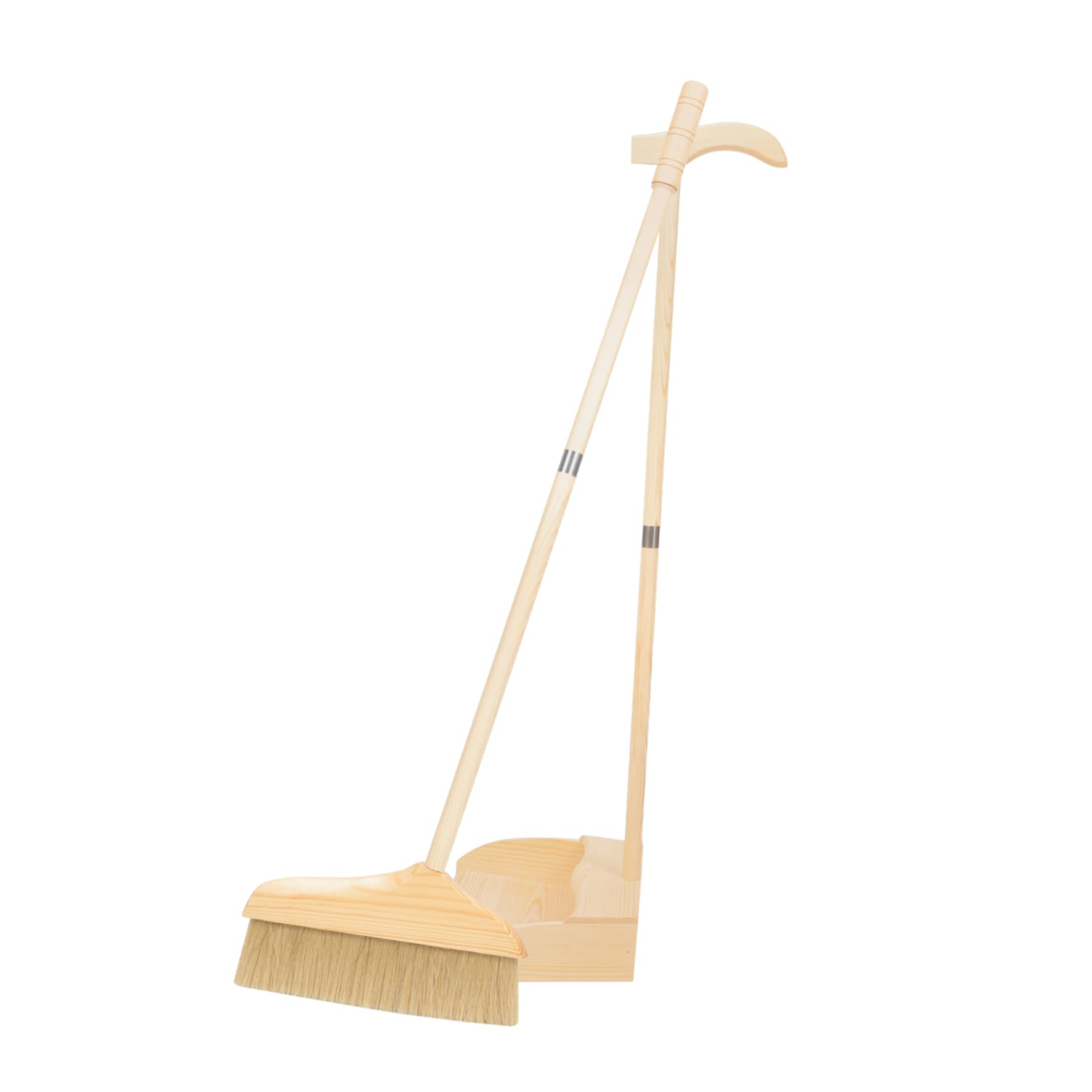 Juego de Escoba y Recogedor Resistencia al Desgaste Mango de Madera, Cerdas Suaves Adecuado para Limpieza en Interiores y Exteriores