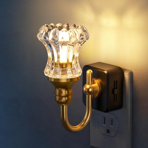 Image of DORESshop Night Light,Striped Flower Night Lights Plug into Wall 1 Pack