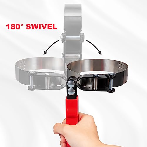 Spurtar TFW0001 Swivel Oil Filter Wrench Set Of 5 Adjustable Oil Filter Pliers 2-3/4 Inch To 5-1/4 Inch (68.85-133.35Mm) 12 Inch Universal Oil Filter Removal Tool thumb #4