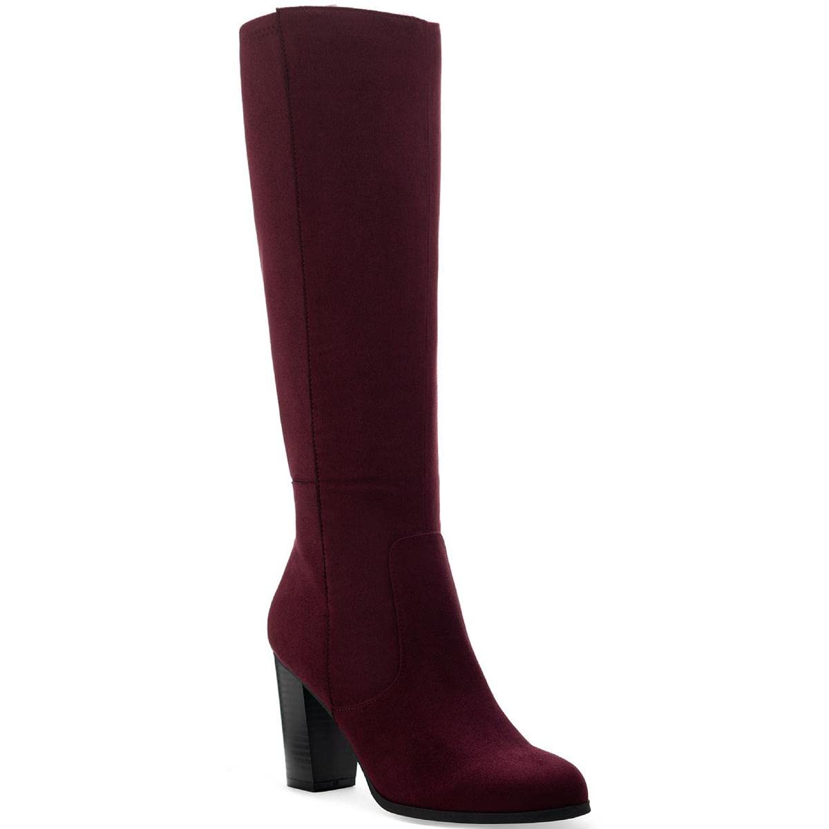 Style & Co. Womens Addyy Faux Suede Zipper Knee-High Boots Purple 5 Medium (B,M)
