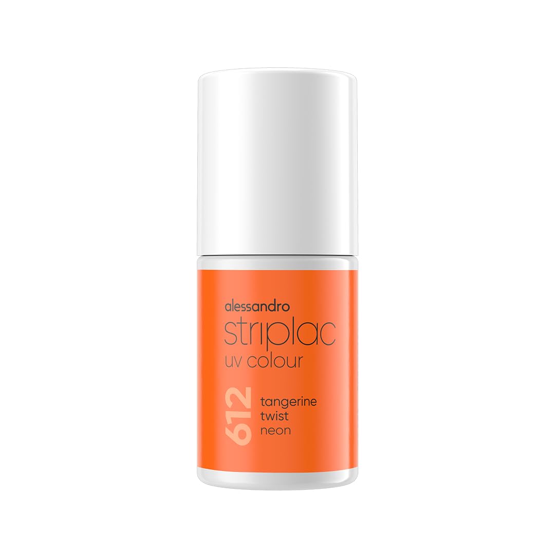 alessandro Striplac UV- Nagellack Tangerine Twist Neon - Deckend & Kratzfest bis zu 15 Tage - Leichtes Auftragen - Schonende Abziehtechnologie - Vegan - 6,5ml