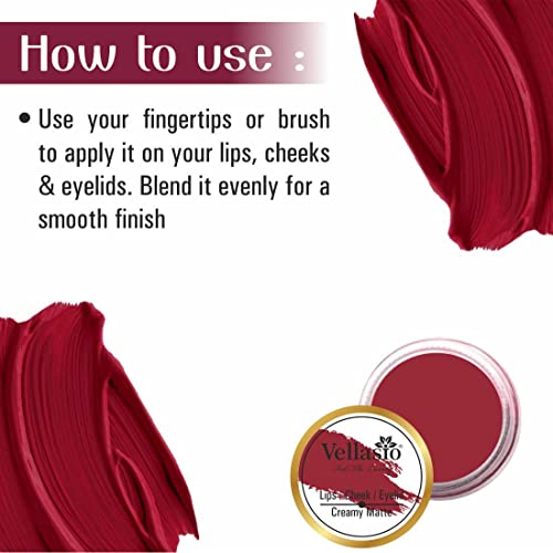 Vellasio Organic Beetroot Lip & Cheek Tint for women tintred Beetroot lip balm natural Blush - Image 2