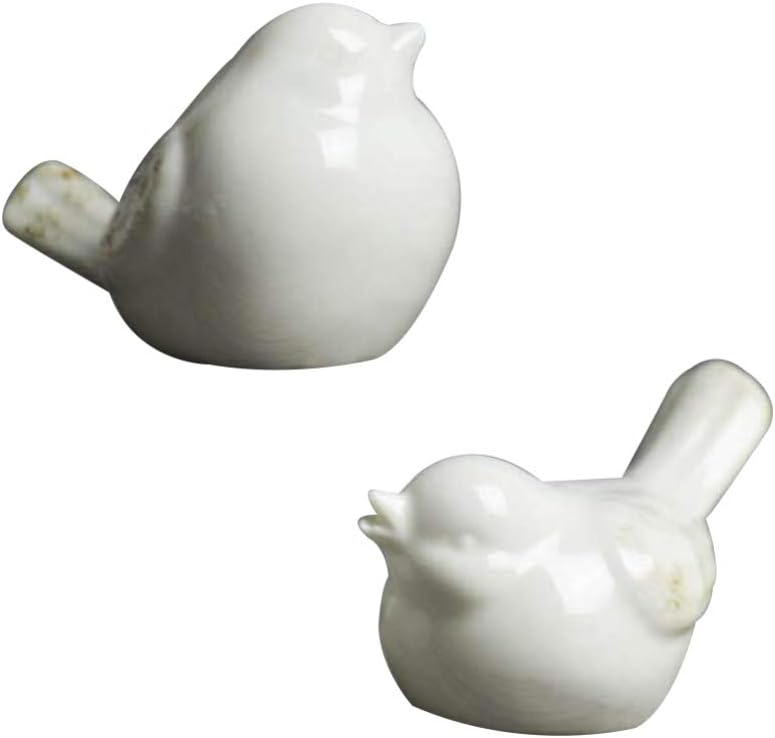 BESPORTBLE Office Decor Table Decor Ceramic Bird Figurine Bird Sculpture 2PCS Minimalist Animal Ornament Statue Resin Bird Sculpture Table Centerpiece for Home Office White Ceramic Birds Home Decor