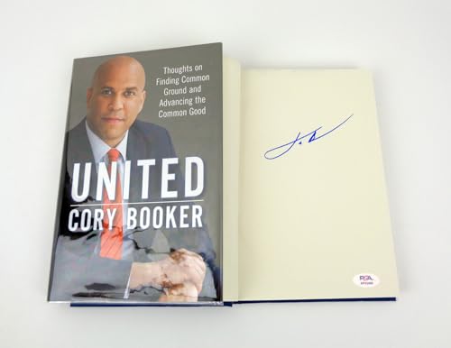 cory booker nj senator signed autograph united 1st edition book psadna coa