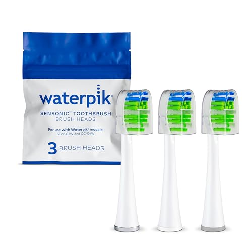 Waterpik Sensonic STWB-3WW-B - Testine di ricambio per spazzolino da denti, 3 pezzi, colore: bianco