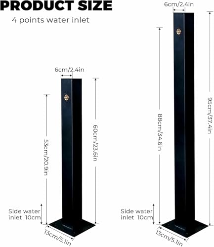 Columna de agua de jardín de acero inoxidable 304, poste de grifo al aire libre con válvula de latón, tubo anticongelante para riego e hidrante de incendios, espiga decorativa para fuente de patio
