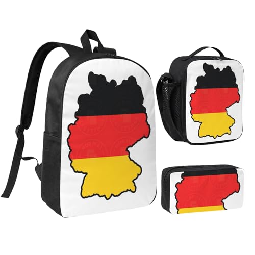 Mochila mapa bandera alemana de 17 pulgadas ideal para viajes y escuela