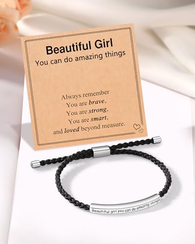 Beautiful Girl You Can Do Amazing Things – Inspirational Bracelet Birthday Christmas Gifts for Teen Girls3
