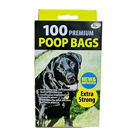 PREMIUM FRAGRANCED EXTRA STRONG BLACK Doggy Poo Poop Bags (1 x Box of 100) Cover