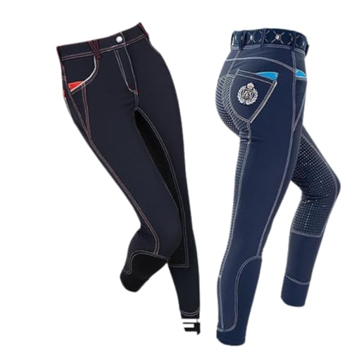 Culotte d'équitation femme Scarlett Fair Play bleu marine taille 34 avec grip intégral