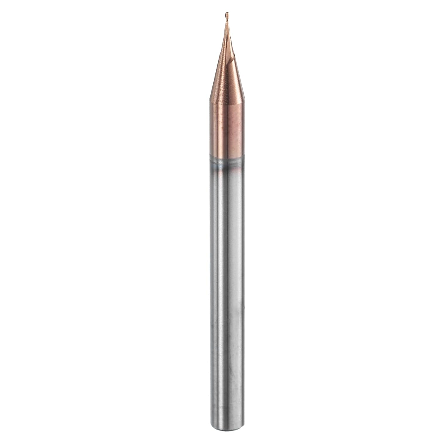 HARFINGTON Ball Nose End Mill 2 Flute 1/64" Diameter 1/8" Shank Tungsten Carbide TiAlN Coated Spiral CNC Router Bits 1/32" Cutting Length Single End Ball for Carving Engraving Grinding