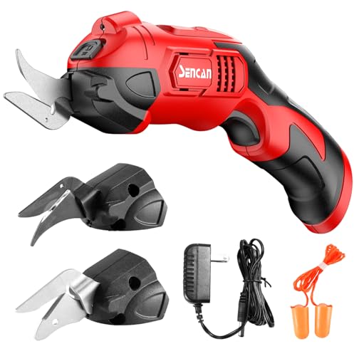 Electric Scissors for Cutting Fabric, Cardboard & Plastic, Sewing Crafting Cardboard Heavy Duty Cordless Shears Cutting Tool with 2 Replacement Blades