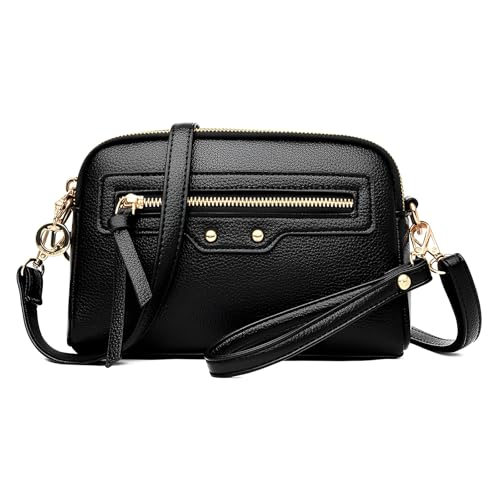 WITERY Small Crossbody Bag for Women Lightweight PU Leather Shoulder Bag Handbags Wristlet Clutch Purses with 2 Straps