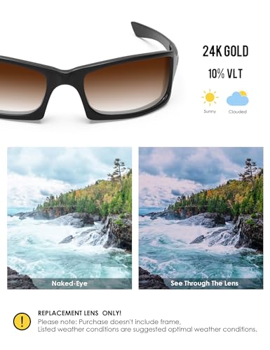 Image of BLAZERBUCK Anti-salt Replacement Lenses for Oakley Fives Squared(4+1) OO9238 Sunglasses - Brown Gradient