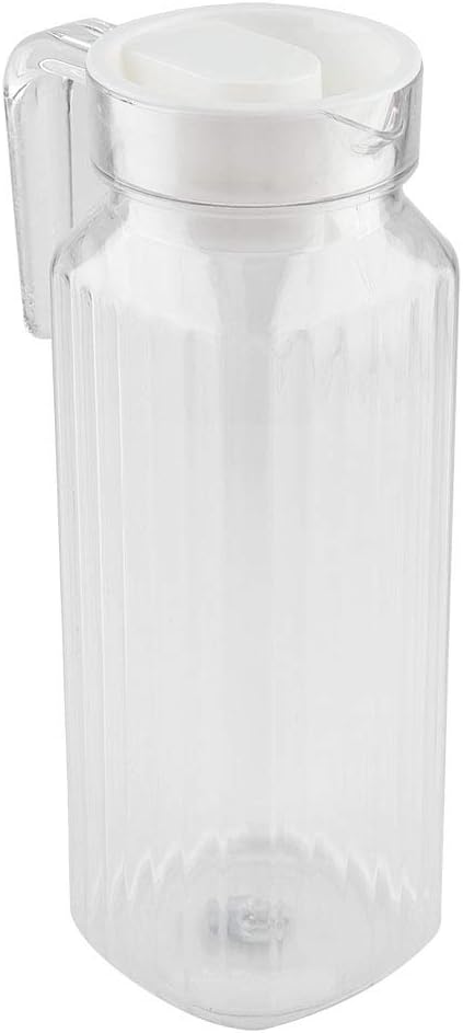 500Ml Acrylic Transparent Bottle Striped Water Ice Cold Jug With Lid For Bar Home Pitcher,Small Beverage Dispenser For Kids,Small Milk Pitcher With Lid,Child S