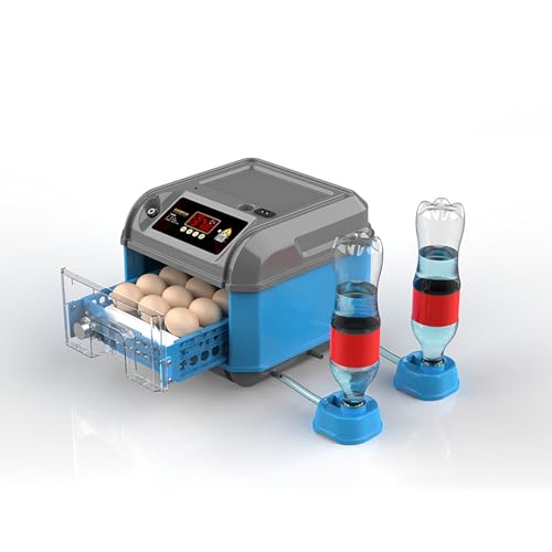 FBJAMZ Incubadora automática de huevos con capacidad de giro automático digital para pollo, pato, codorniz para incubar aves de corral (12 huevos)