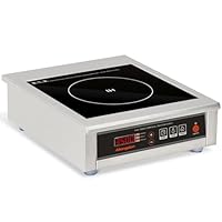 Abangdun Gewerbliches Induktionskochfeld 3500W – 190-275V Kommerzielles Induktionskochplatte mit 16 Leistungsstufen, 60–240°C, 18h-Timer, Edelstahl & Glas, für Gastronomie, Restaurant & Küche