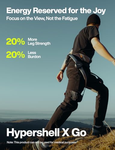 Image of Hypershell X Go Exoskeleton, Leg Strength with 400 W Output, 15 km Battery Range, 6 Intelligent Modes, IP54 Waterproof for Daily and Outdoor Activities, Walking, Hiking, Running, No Charger