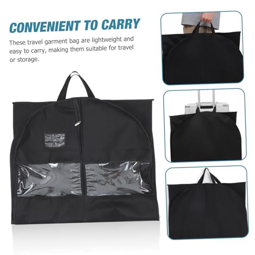 2pcs Garment Bags Suit Covers Suit Storage Bags for Hanging Travel Window Zipper Design3