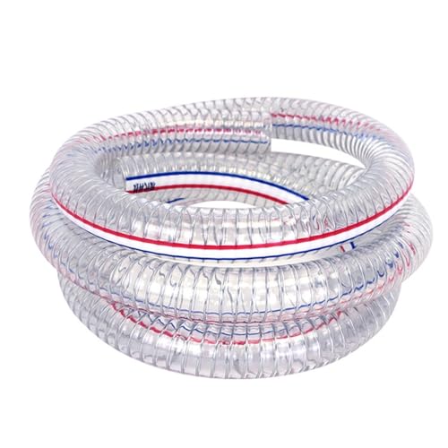 flexiable rubber Industrial High Temperature Oil Resistant Hose PVC Steel Wire Transparent Tube Antifreeze Plastic Water Pipe Pumping Fittings 1 Meter drain elastic (Color : 19mm)