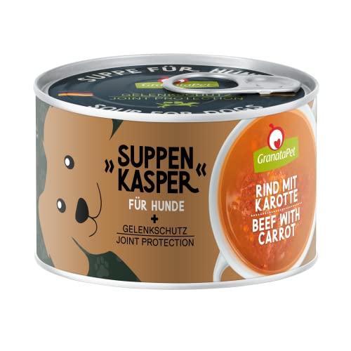 GranataPet Suppenkasper Rind mit Karotte, Suppe für glückliche Hunde, Snack mit Grünlippmuschel & Mineralien, Hundefutter ohne Getreide für eine artgerechte Ernährung, 140 g