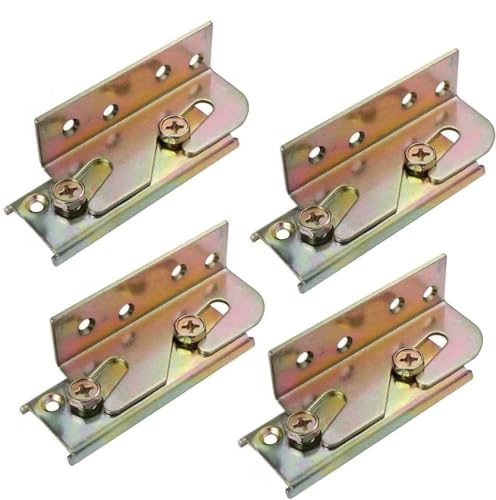 Bed Rail Brackets Set of 4 (Screws Included),Bed Fittings Wooden Bed Frame Hardware Connectors, Bed Frame Brackets for Headboards, Footboards