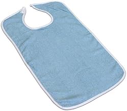 Wearever 100% Cotton Terry Adult Bib - Meal Time Clothing Spill Protector, Reusable, Easy Care - 3-Pack