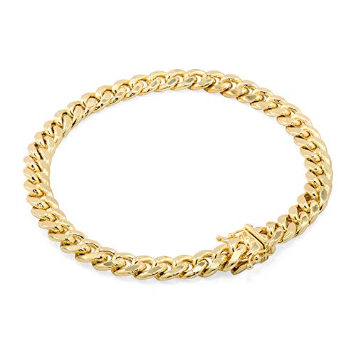 Nuragold 10K Real Yellow Gold Miami Cuban Link Chain Bracelet 7"-9" (3mm-13mm) Italian Jewelry for Men & Women2