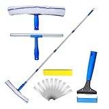 Rasqueta limpiacristales telescópica, giratoria y telescópica, herramienta para limpiar espejos de baño, accesorios de limpieza, ideal para baño, espejos, cocina, hogar