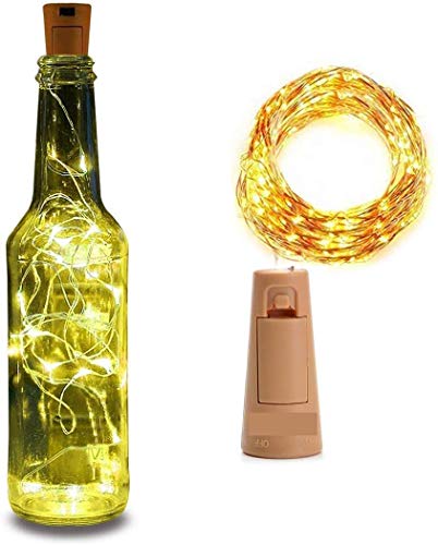 Image of RSCT Cork led String Lights for Wine Bottles 20 Led Cork Lights - Bottle Cork Lights Home Waterproof Strip Lights for Garden Plants Decoration Party Wedding Christmas String Lights Warm White