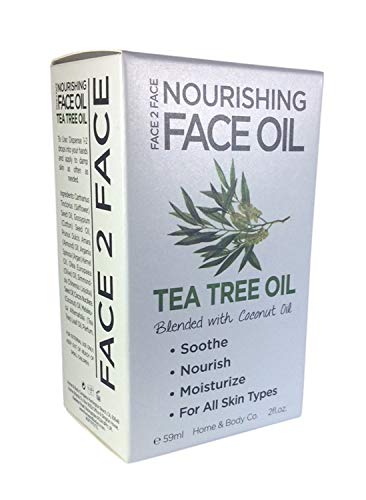 FACE 2 FACE NOURISHING FACE OIL. TEA TREE OIL BLENDED WITH COCONUT OIL. FOR ALL SKIN TYPES. 2 FL OZ