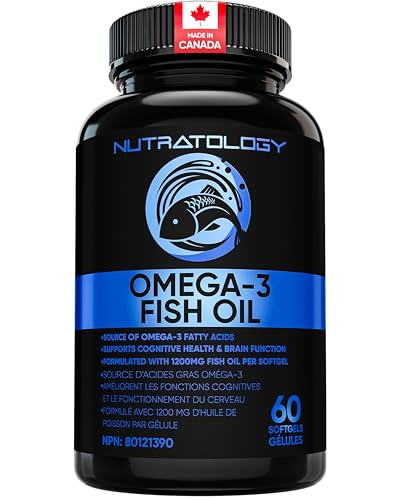 Nutratology - Nutratology Omega 3 Fish Oil Supplement Triple Strength with Fatty Acids - 1200MG Fish Oil, 720 MG Omega 3 Supplements, 432MG EPA & 288MG DHA Per Softgel. Burp-less Lemon Flavour - 60 Softgels