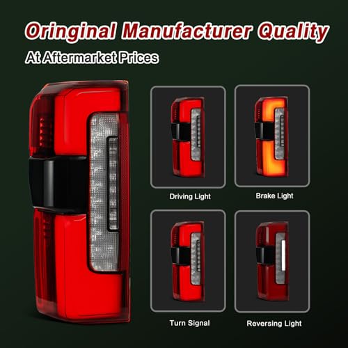Image of Upgrade LED Tail Liaht Fit for 2023-2026 Ford F250 F350 Super Duty | Halogen Upgrade LED W /BSD Pair Rear Light Accessories Rear Brake Lamp Signal Assembly