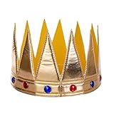 Vonokee Regal Gold King Crown, Soft Royal Prince Costume Crown for Boys Girls Birthday Gift Halloween Party Accessories (Style D)