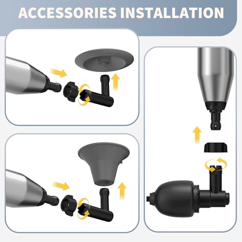 Image of Toilet Plunger, Drain Clog Remover, Plungers for Bathroom, High-Pressure Air Drain Blaster with Real-Time Barometer Powerful Heavy Duty Toilet Snake for Sink, Floor, Kitchen Clogged
