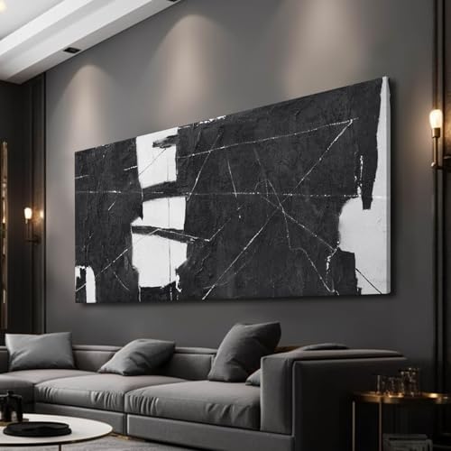 VAYIMDH Black Art Large Abstract Wall Decor for Living Room