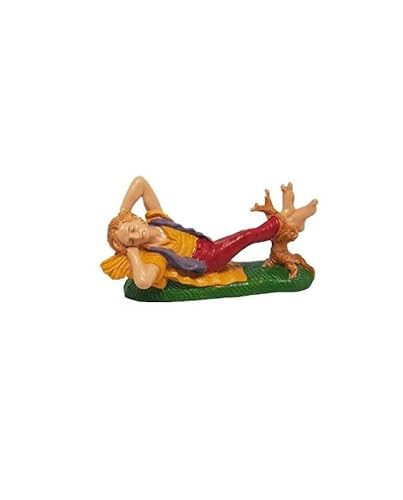 Chianese Dormiente in plastica dipinto a mano cm 10 per presepe – Figura artigianale, dettagliata e realistica, perfetta per la natività e l'allestimento del presepe natalizio.