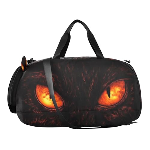 YETTASBIN Sport Travel Duffel Bag for Girls Boys, Evil Eye Large Waterproof Weekender Overnight Bag, Detachable Shoulder Strap Gym Bag with Shoe Compartment & Wet Pocket2