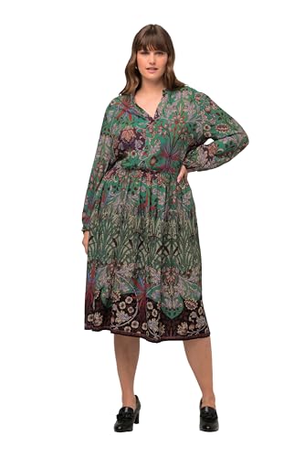 Robe midi col en v imprimée Ulla Popken pour femme élégante