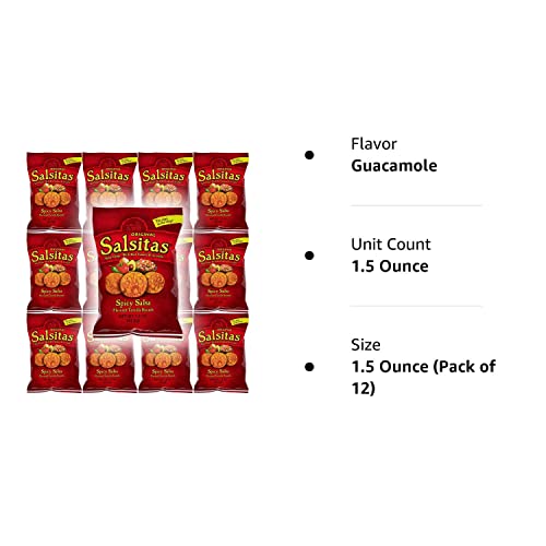 El Sabroso Salsitas Spicy Salsa Round Tortilla Chips, 1.5oz Bags (Pack of 12, Total of 18 Oz) - Thumbnail 3