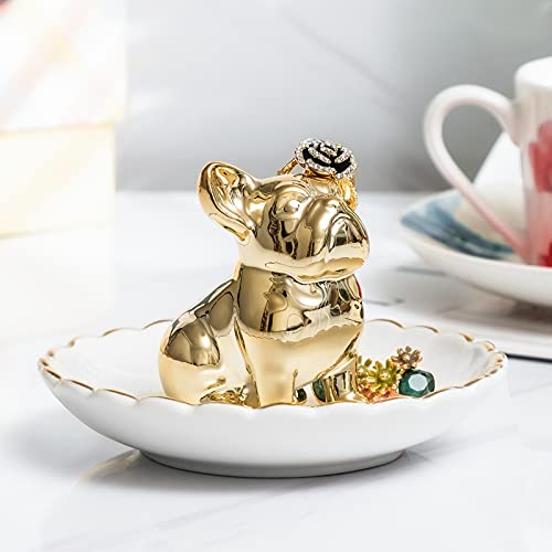 Pudding Cabin Bulldog Ring Holder Dish, Gifts For Mom Christmas, Birthday Gift For Women Friend Girls Aunt Mothers Day Bridesmaid Wedding Engagement Xmas Gifts, Dog Mom Gifts For Women #TOP5